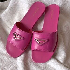 BAMBOO Pink Sandals Vibrant Slide Shoes